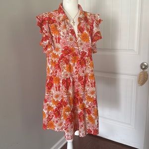 UMGEE Flower print sundress with ruffle sleeves